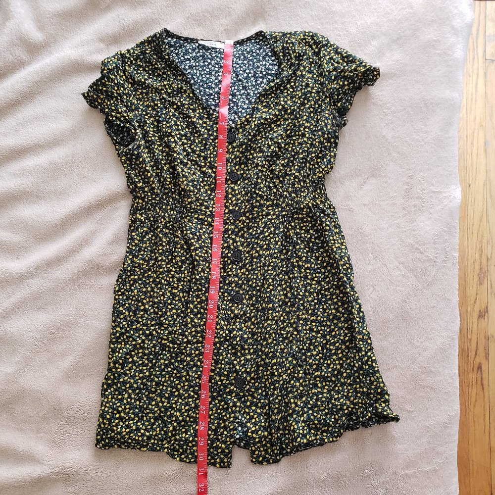 Lemon Print Button Up Mini Dress with Pock… - Picture 7 of 8